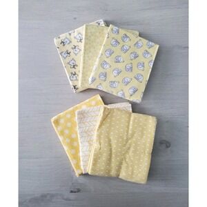 Benartex SNUGGLE IN THE JUNGLE FLANNEL Yellow Fat Quarter Bundle 18x22" 6 Pieces